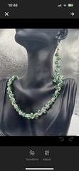 Handmade Sparkling Beaded Necklace and Earring Set with Toggle Clasp