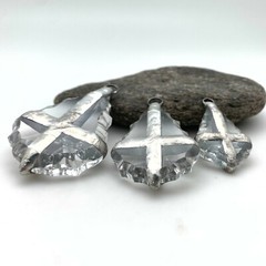 French Cut Soldered Silver Cross Chandelier Crystal Pendant (SGP127)