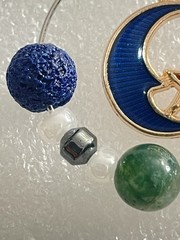 Handmade Beaded Earrings One Of A Kind Moon And Star Blue Green Sterling Hoops