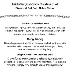 Surgical Stainless Steel Forever Heart Charm Necklace – Diamond‑Cut Rolo Chain