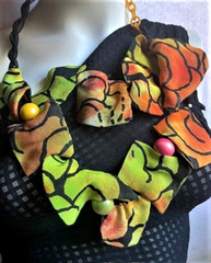 Nita Angeletti OOAK Art To Wear Fall Leaves Statement Necklace