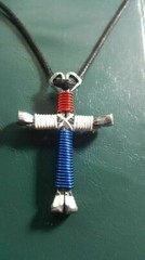 Horseshoe Nail Disciple Cross Necklace (Red, White and Blue) Buy 3 Get 1 FREE!!