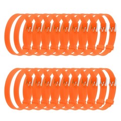 20 Pack Slide Bracelet Wristband, 8.2 x 0.3”Silicone Adjustable Bracelet, Orange