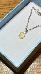 #545- .90ct Genuine Ethiopian Welo Opal on a 925 Sterling Silver Chain