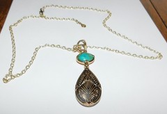 Signed Barse Thai Jewelry Necklace Removable Reversible Pendant Turquoise Coral