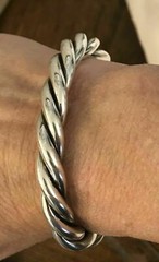 Silpada 925 Sterling Silver Cuff Bracelet B0014 RARE Twisted Cable Heavy