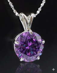 5 Ct Certified Purple Diamond Solitaire Pendant-925 Sterling Silver.Tariffs free