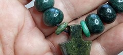 Arrowhead Serpentine with Guatemala Jade handmade necklace, hand braided.