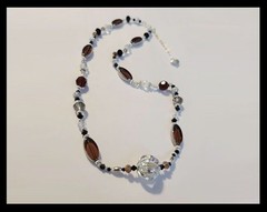 Hand Beaded Purple, Silver, and Black Boho/Bohemian Style Necklace.