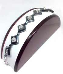 Hematite Silver Bracelet and Earrings in Black Silver
