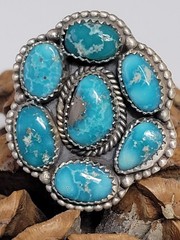 White Water Turquoise- Adjustable cluster ring – SS 925 – handmade
