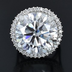 Huge 30 Ct Certificate White Diamond Solitaire Ring, Amazing Bling-FREE RESIZING