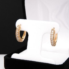 Superior S & J Diamond SJM 14K Yellow Gold & Real Diamond Huggie Hoop Earrings