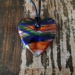 Murano Glass Italia Heart Choker/Necklace 10in Length