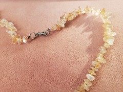 GENUINE * CITRINE * NECKLACE 18″ LONG, 7-8 mm stone, Hand-Made in USA