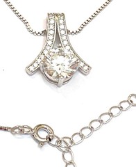 Pillar of Light Diamond Necklace White Gold 2 ct ROUND Diamond Solitaire Pendant