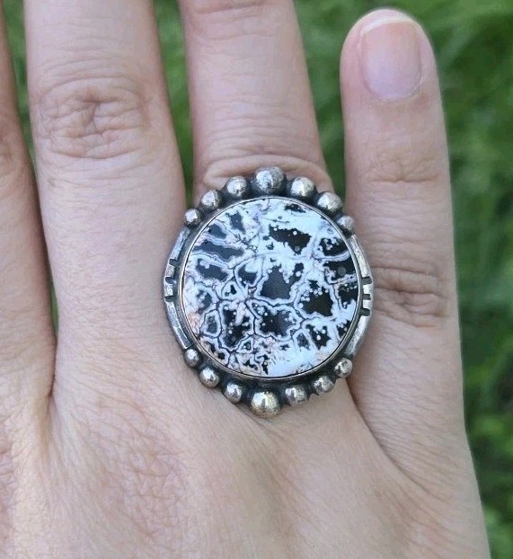 Sterling To Love White Buffalo Turquoise Sterling Silver Ring OOAK