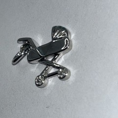 New Sterling silver handmade charm pendant, 925 baby stroller cart