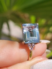 CLEARANCE – Gorgeous E-W Aquamarine Ring – Size 6.5
