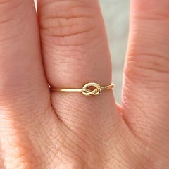 14k Solid Gold Tight Knot Ring, Solid Gold Minimalist Love Knot Rings