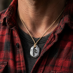 Ansuz Rune Pendant ᚨ [AGED FINISH] ᚨ Pewter Talisman for Wisdom & Communication