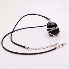 Black Obsidian Wire Wrapped Necklace