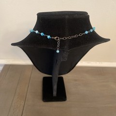 Necklace Turquoise Blue Y Drop Beaded Beach Summer Boho Chic Y2K Glam 2000s