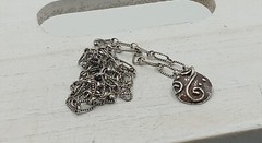 Copper Wash over Sterling Silver Small Swirl Pendant by Rebecca McNerney Designs