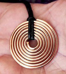 1 Pc Pure Copper Healing Spiral Pendant Locket, Jewelry, Spiritual Kriya