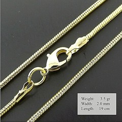 Bracelet 18k Yellow Filled Gold Solid Ladies Real Snake Link Cuff Bangle 19cm