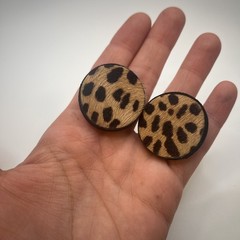 Clip On Chethah Earrings Handmade, Odd, Fuzzy