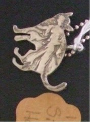 Cat charm Necklace handcrafted by Made from Coins Jewelry; FS