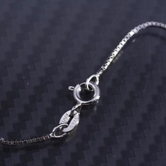 16” sterling silver 925 box necklace with tag pendant embossed “sweet 16”