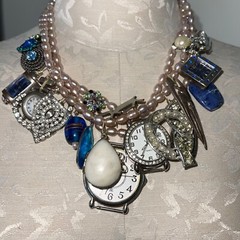 Handmade Statement Necklace Vintage One Of A Kind Freshwater Pearl Retro Jewelry