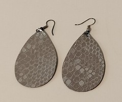 Women’s Faux Leather Teardrop Earrings 2.5″ Lightweight Dangle Sparkle