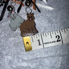 Vintage Folk Art Wooden Cat Charm Necklace