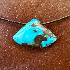 Native American Alaska Native Turquoise Leather Necklace