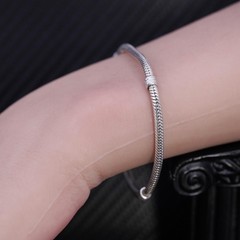 6.5” 3mm, vintage Pandora ALE sterling silver 925 handmade snake chain bracelet