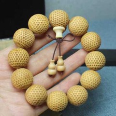 20MM Thuja Sculpture Cuff Mala Buddhism Lucky Bracelet Wear Teens