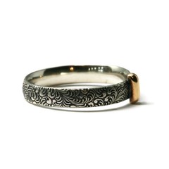 Outlander Celtic Style 925 Sterling Silver and Brass Band – Dragon Scale Pattern