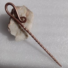 Handmade Copper Hair Pin – Twisted Design