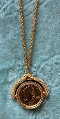 Susan B Anthony Gold Plated Dollar Necklace