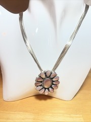 Chaco Canyon Running Bear Pink Mussel Shell Flower 925 Multi Strand Necklace NIB