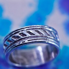 Size 8, vintage Sterling silver handmade stackable ring, 925 wedding band