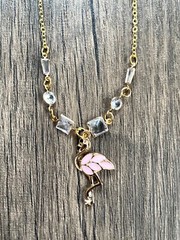 Handmade Flamingo Charm Necklace