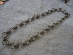 A FINE SUPER WELL MADE UNUSUAL LINK HEAVY 86.2 GRAM DESIGNER SIGNED NECKLACE