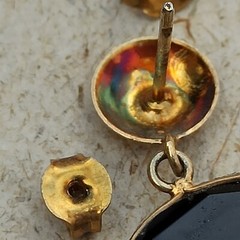 Artisan Black Tourmaline Earrings Large Faceted Statement Geometric OOAK Gift