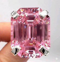 15Ct Certified Treated Pink Diamond Ring,925 Silver.Tariffs FREE & Matching Stud