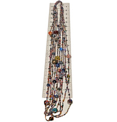 Hippie Boho Multi Strand Millefiori Glass Bead Necklace AS IS READ Hand Blown