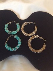 2 Pairs of Beaded Loop Earrings